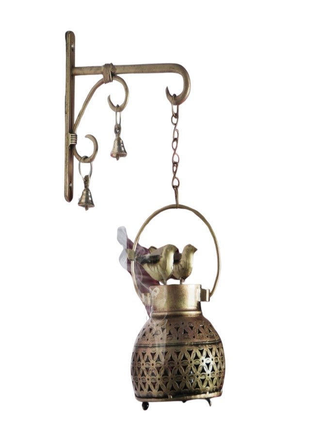 RusticDior Hanging Bird Tealight Candle Holder with Bracket, Bells and Nails, Metal Wall Mounted Tealight Holder for Decor - Image 5